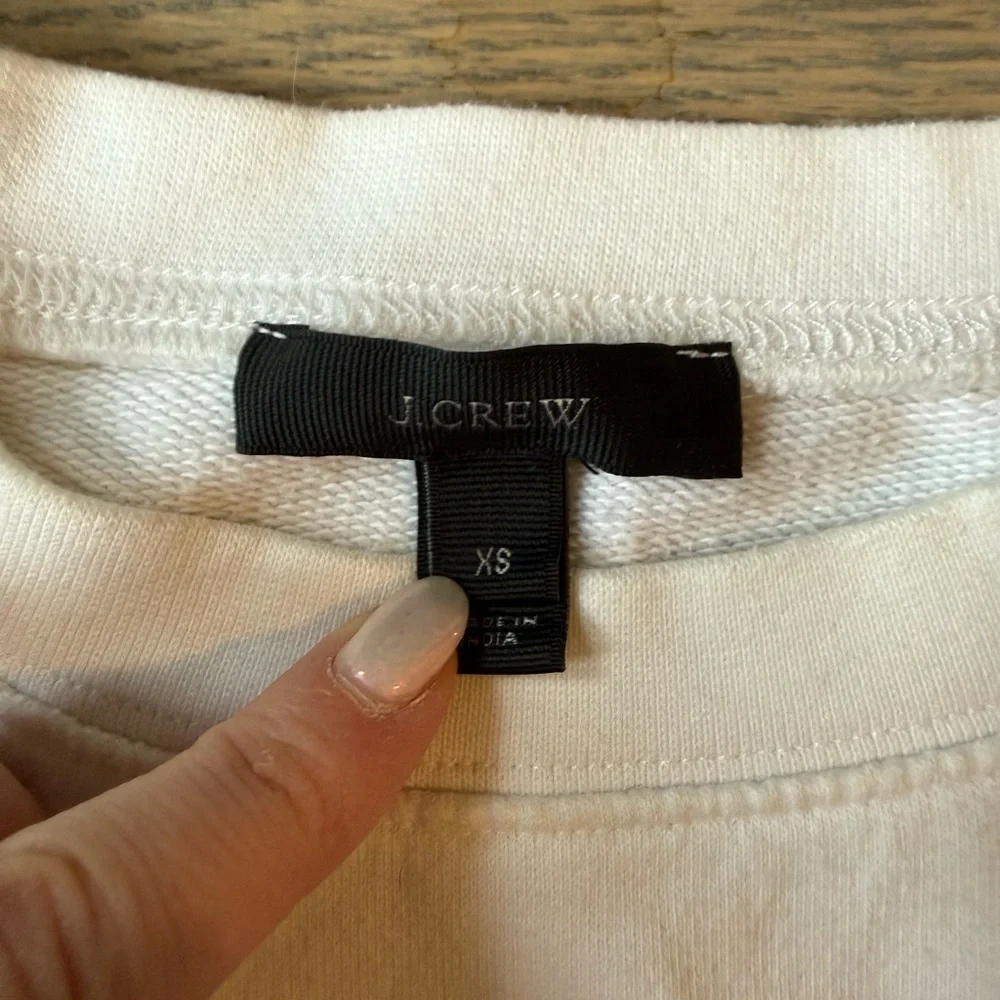J. Crew XS White Amour Sweatshirt